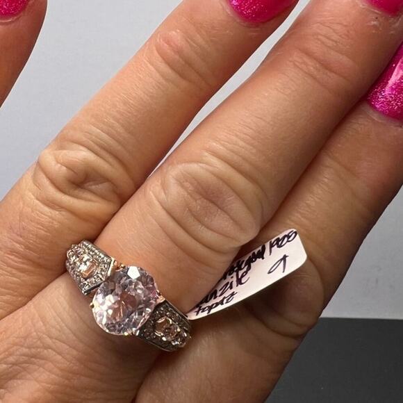 Pink Kunzite Rose Gold Over Sterling Silver Ring size 9 - Picture 1 of 10